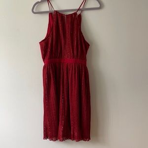 Francesca’s red lace dress
